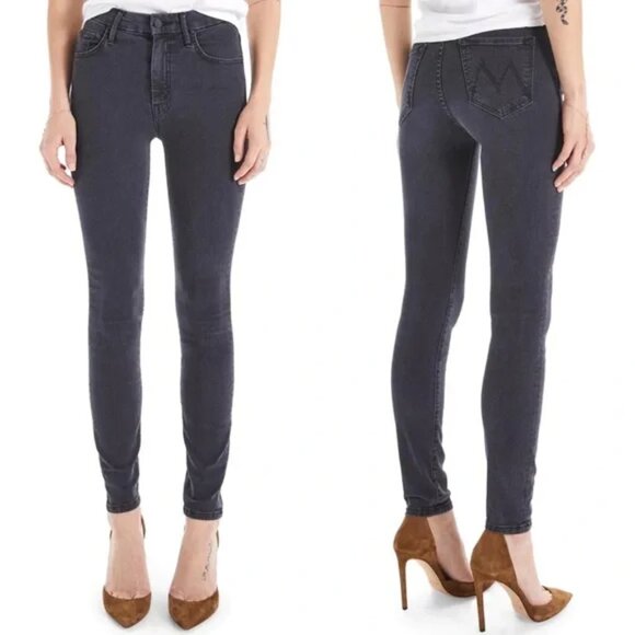 MOTHER High Waisted Looker Skinny Jeans 28 Dancing in the Dark Stretch Denim - Picture 1 of 13